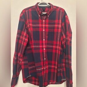 J.crew plaid cotton button up shirt XL